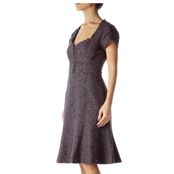 Vintage Nanette Lepore Daydream Tweed Midi Dress Size 8 - Picture 6 of 7